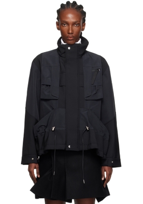 sacai Black Suiting Bonding x Grosgrain Jacket