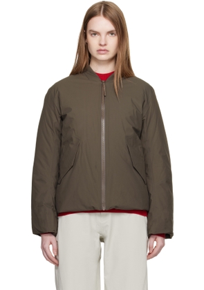 Veilance Taupe Decca Down Bomber Jacket