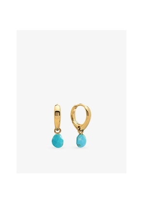Womens Monica Vinader Nura 18ct Yellow Gold Vermeil and Turquoise Drop Huggies