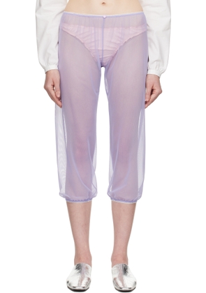 COLLEEN ALLEN Purple Stretch Tulle Sleep Capri Trousers