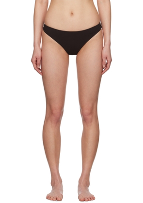 Jil Sander Brown Embroidered Logo Bikini Bottom