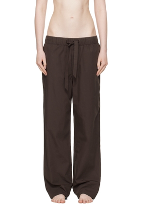 Tekla Brown Poplin Pyjama Pants