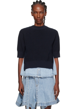 sacai Navy & Blue Denim x Knit Sweater