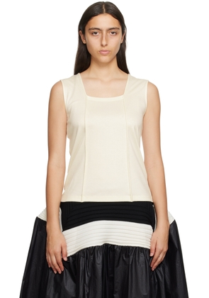 ISSEY MIYAKE White Tucked Square Tank Top
