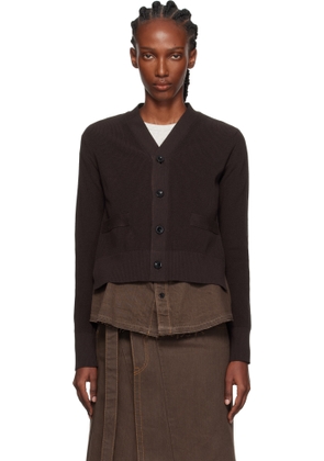 sacai Brown Denim x Knit Cardigan
