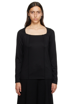 ISSEY MIYAKE Black Tucked Square Long Sleeve T-Shirt