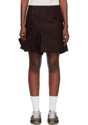 sacai Brown Wool Melton Miniskirt