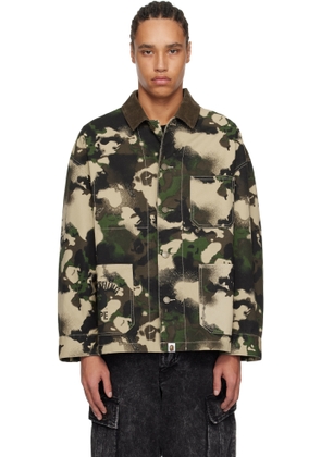 BAPE Green Map Camo Work Jacket