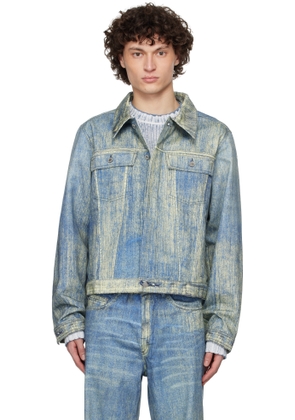 CAMPERLAB Blue Paint Print Denim Jacket