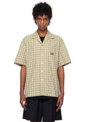 Kijun Beige Check Half Sleeve Shirt