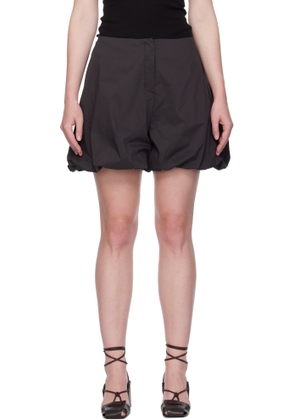 AMOMENTO Gray Cotton Volume Shorts