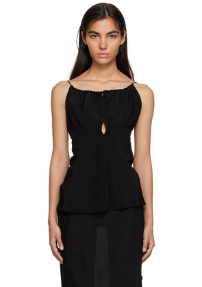 TOTEME Black Gathered Tank Top