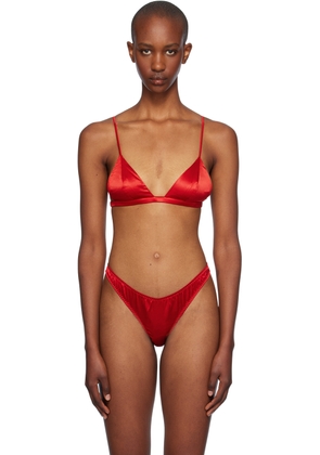 Fleur du Mal Red Luxe Triangle Bra