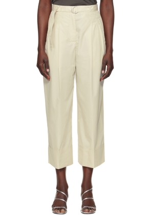 3.1 Phillip Lim Off-White Double Pleat Wide Cropped Trousers
