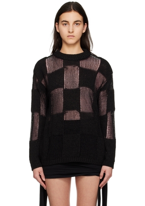 OPEN YY Black Check Sweater