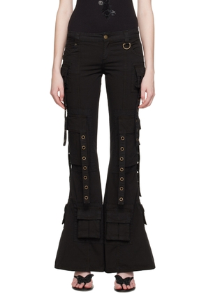 Blumarine Black Bell Bottom Trousers
