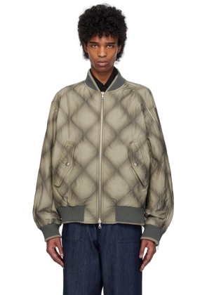Dries Van Noten Gray Duck Canvas Bomber Jacket