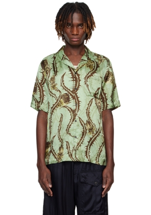 Dries Van Noten Khaki Boxy Viscose Shirt