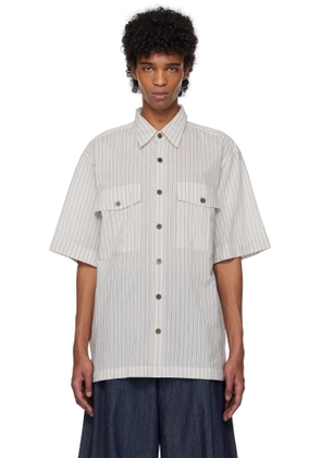 Dries Van Noten Gray Striped Shirt