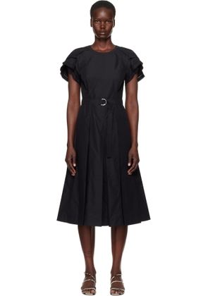 3.1 Phillip Lim Black Cascade Petal Sleeve Midi Dress