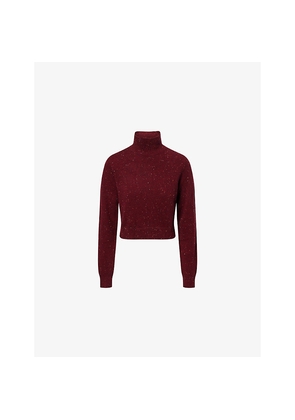 Womens Frame Fleck-Knit Turtleneck Cashmere Jumper