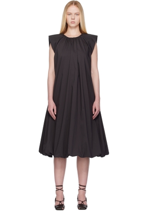 AMOMENTO Gray Cotton Volume Shirring Minidress