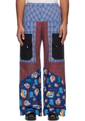 Chopova Lowena Blue & Red Cartoon Vega Trousers