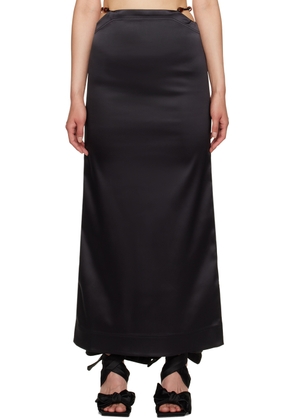 GANNI Black Beaded Maxi Skirt