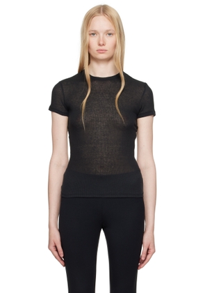 SKIMS Black Sheer Cotton T-shirt