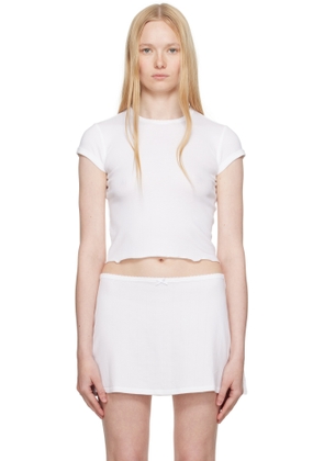 SKIMS White Drop Needle Pointelle Baby T-shirt