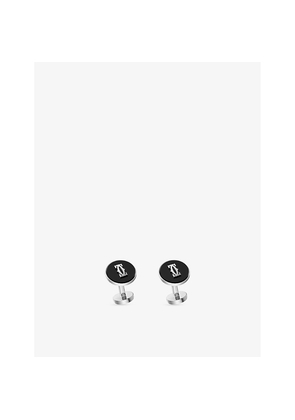 Mens Double C De Cartier Sterling-Silver and Onyx Cufflinks
