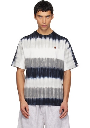 BAPE Black & White Drip Stripe One Point T-shirt