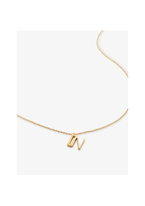 Womens Monica Vinader Initial N 18ct Gold-Vermeil Plated 925 Sterling Silver Necklace