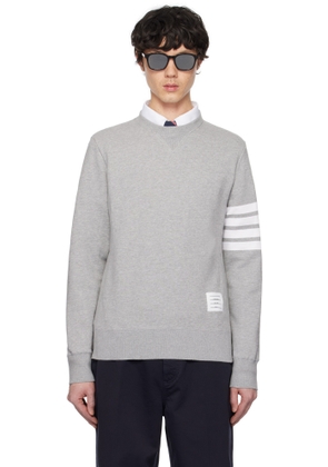 Thom Browne Gray Classic Loopback 4-Bar Sweatshirt