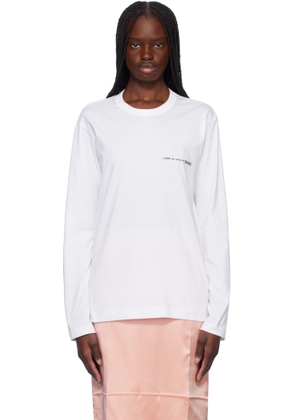 Comme des Garçons Shirt White Basic Logo L/S Jersey T-shirt
