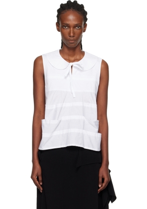 Tao Comme Des Garçons White Cotton Broad Top