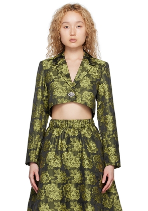 GANNI Black & Yellow Flower Blazer