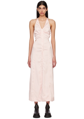GANNI Pink Check Midi Dress
