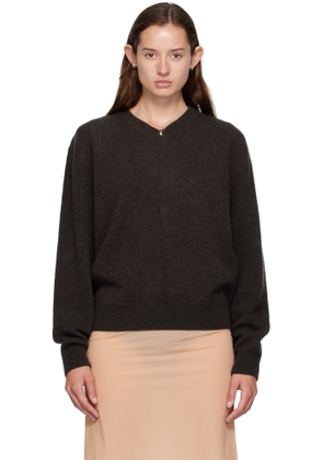 COOR Brown Wool V-Neck Sweater