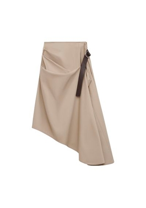 Cotton and silk belted skirt