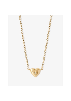 Womens Astley Clarke Biography Mini Heart 18ct Yellow Gold Vermeil and White Sapphire Necklace