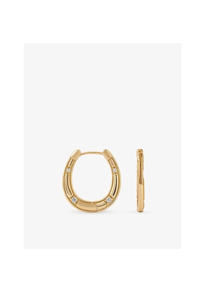 Womens Astley Clarke Biography Horseshoe 18ct Yellow Gold Vermeil and White Sapphire Hoop Earrings
