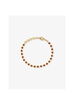 Womens Astley Clarke Deco 18ct Yellow Gold Vermeil and Red Garnet Tennis Bracelet