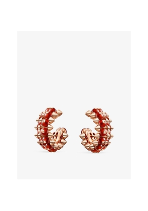 Clash De Cartier 18ct Rose-Gold and Red Agate Hoop Earrings