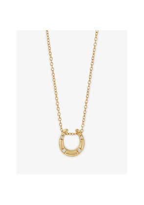 Womens Astley Clarke Biography Horseshoe 18ct Yellow Gold Vermeil and White Sapphire Necklace