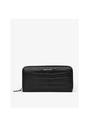 Womens Whistles Crocodile-Embossed Leather Purse