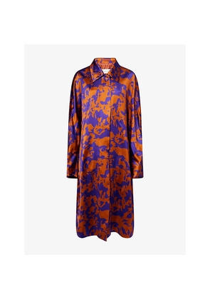 Womens Dries Van Noten Printed Relaxed-Fit Woven Coat