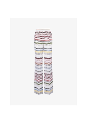 Womens Missoni Chevron-Knit Cotton-Blend Trousers