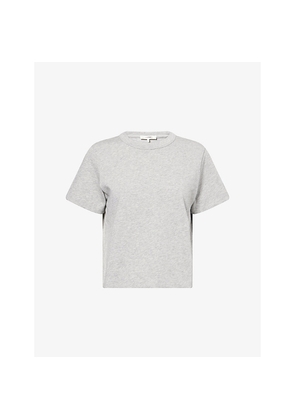 Womens Frame The Heather Boxy-Fit Cotton T-Shirt