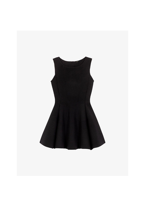 Womens Maje Bow-Embellished Flared Knitted Mini Dress
